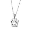 Mori Style Simple Cute Pet Paw Print Pendant Stainless Steel Necklace