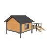 Unique All-Around Iron Frame,Outdoor Large Wooden Cabin House Style Wooden Dog Kennel with Porch